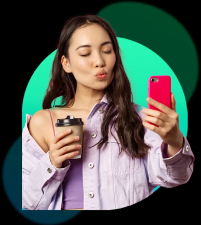 Woman taking selfie